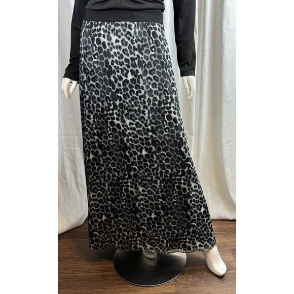 Express Leopard Maxi Skirt, Black, Gray & White, Sz: SP, 61-00 - Picture 5 of 16